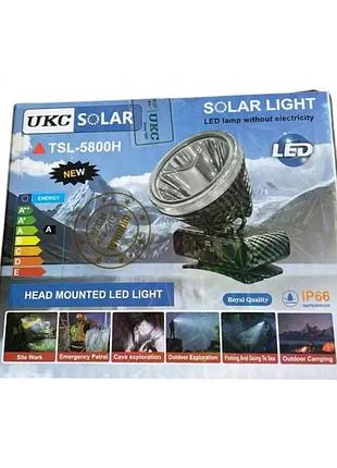 Налобный аккумуляторный фонарик ukc solar tsl-5800h
