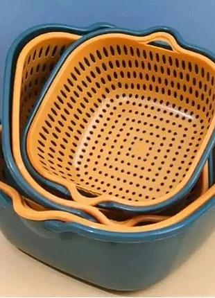 Пластиковый дуршлаг sets of basket, №1 (25см) корзина с двойным сливом