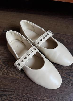 Балетки для дівчаток zara бежеві, розмір 31