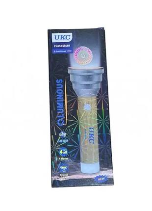 Ручной аккумуляторный фонарик ukc luminous s300 с зарядкой от type-c