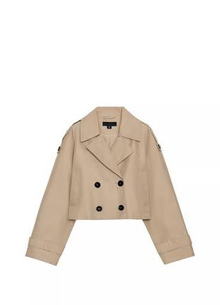 Жіночий тренч zara бежевий укорочений