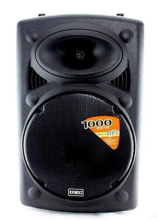 Колонка беспроводная аккумуляторная 15" ukc bt15a с двумя радиомикрофонами
