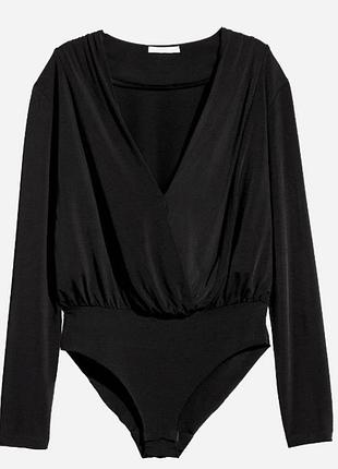 Чорний стильний боді h&m 3