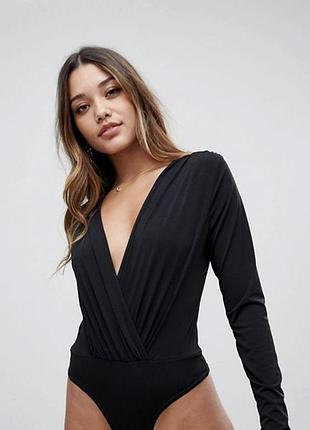 Чорний стильний боді h&m