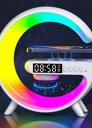 Ночник аккумуляторный с часами g63 smart light sound machine white
