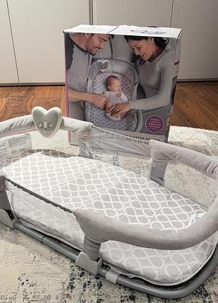 Ліжечко-кокон swaddleme by your side sleeper deluxe з вібрацією та звуком