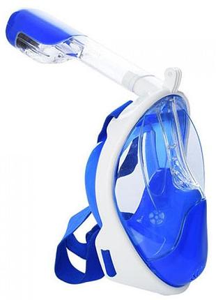 Маска для подводного плавания easybreath, снорклинг, панорамная маска для плавания, синяя размер l/xl