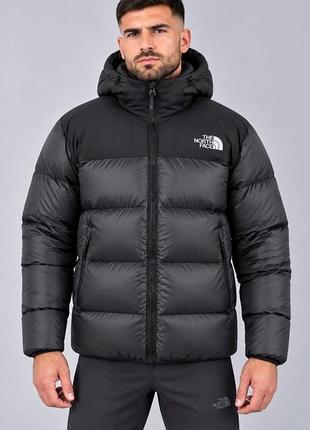 Чоловічий зимовий спортивний пуховик the north face у сучасному мінімалістичному дизайні.