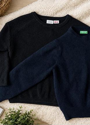 Світшоти унісекс zara та united colors of benetton, чорний та синій