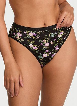 Трусики-слипы из эластичного хлопка с высоким вырезом victorias secret