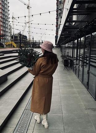 Пальто жіноче довге коричневе