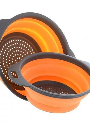 Дуршлаг складной силиконовый для овощей и фруктов kitchen craft