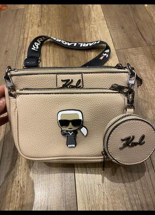 Жіноча сумка karl lagerfeld бежева