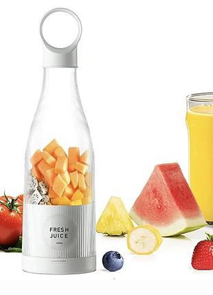 Портативний блендер-пляшка mini fresh juicer 380 мл 1200 ма·год