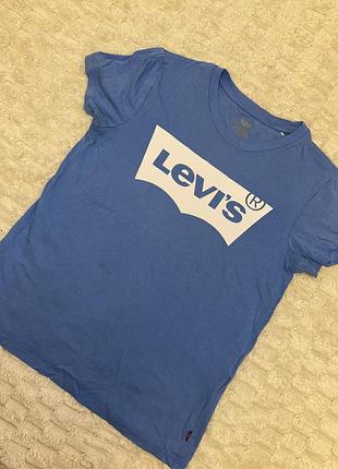 Футболка жіноча levi's синя з логотипом