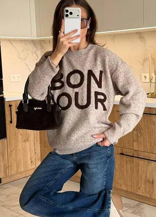 Базовый теплый шерстяной свитер bonjour 3