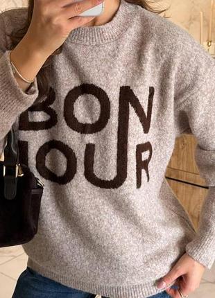 Базовый теплый шерстяной свитер bonjour 4