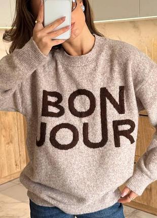Базовый теплый шерстяной свитер bonjour 5