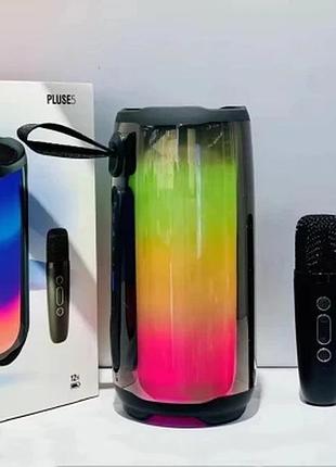 Портативная колонка pulse 5 с микрофоном.беспроводная колонка pluse5 с беспроводным микрофоном