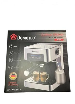Рожковая кофемашина кофеварка domotec ms 136