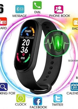 Фітнес браслет m6 smart band крокомір вимірювання тиску та пульсу