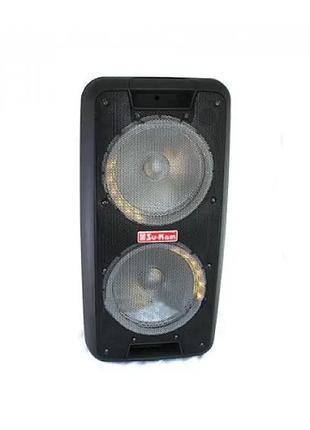 Портативная колонка su-kam 1010 + 2 беспроводных микрофона + bluetooth (12v \ 220v)