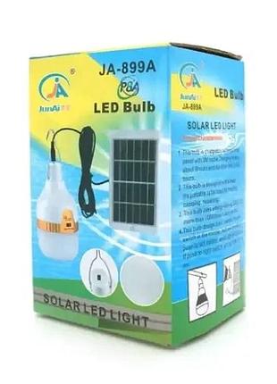 Фонарь-лампа voltronic junai ja-899a white (с солнечной панелью 100х60мм)
