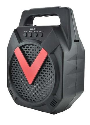 Міні-валіза колонка від мережі й акумулятора з usb, sd, fm, aux, bluetooth і світломузкою 5w ess-211