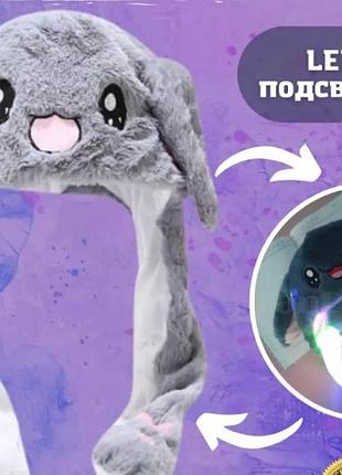 Світна шапка pikachu з рухомими вухами біла