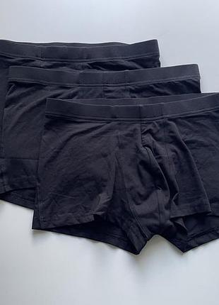 3 шт набір бавовняних чорних боксерів h&m