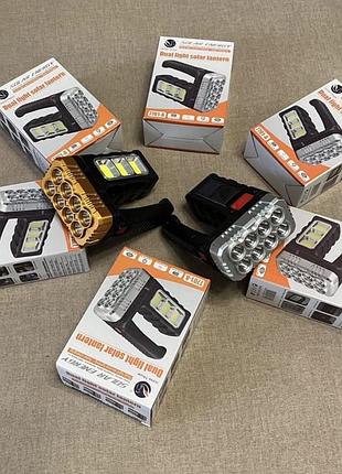 Потужний акумуляторний led ліхтарик-лампа зі сонячною панеллю 7701-a usb