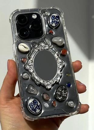 Чохол apple для iphone 16 pro max прозорий з дзеркалом 6