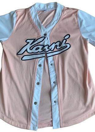 Жіноча джерсі бейсбольна  karl kani varsity baseball rose white