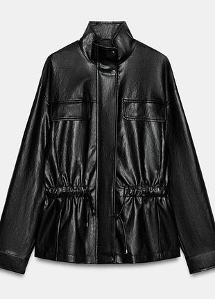 Куртка жіноча zara чорна з екошкіри