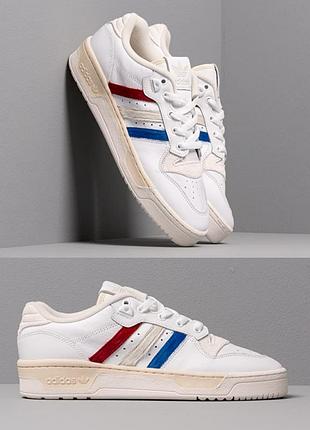 Кросівки низькі білі натуральна шкіра adidas originals rivalry low