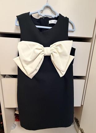 Сукня для дівчинки zara чорна з бантом, 10 років