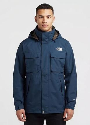 Чоловіча куртка the north face blue hyvent оригінал на мембрані з капюшоном вітровка