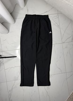 Чоловічі спортивні штани adidas climalite чорні прямі з блискавками знизу