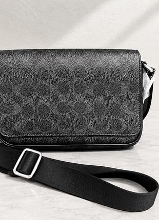 Сумка чоловіча coach месенджер чорна