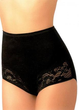 Хлопковые трусы слип с кружевом jadea 06 5xl, черный