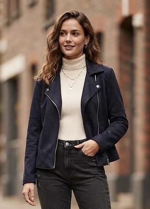 Куртка жіноча asos косуха замшева синя