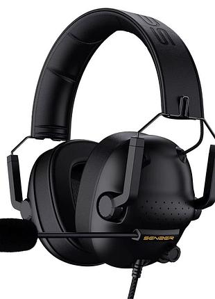 Ігрові дротові навушники senzer sg500 black з мікрофоном