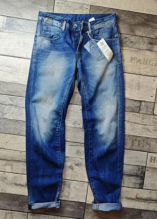 Чоловічі стильні сині джинси з потертостями g-star raw розмір 30/34