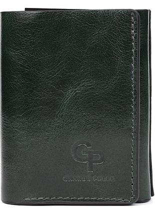 Женский небольшой кожаный кошелек grande pelle 503391 зеленый