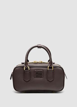 💎 miu miu arcadie leather bag chocolate 22.5 х 12 х 8 см