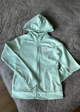 Толстовка жіноча puma з капюшоном, м'ятна