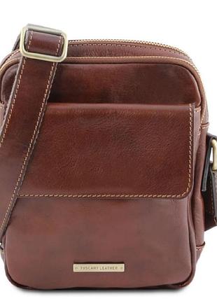 Сумка чоловіча шкіряна через плече larry tl141915 tuscany leather
