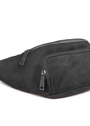 Стильная сумка на пояс бренда tarwa ra-3079-3md в черном crazy horse