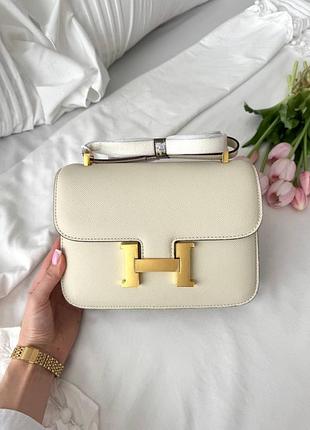 Сумки для жінок hermes constance milk gold молочна