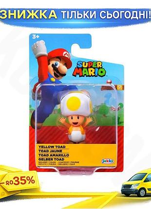 Ku игровая фигурка с universal fit артикуляцией super mario желтый тоад 6 см коллекционная фигурка для uni2l_k